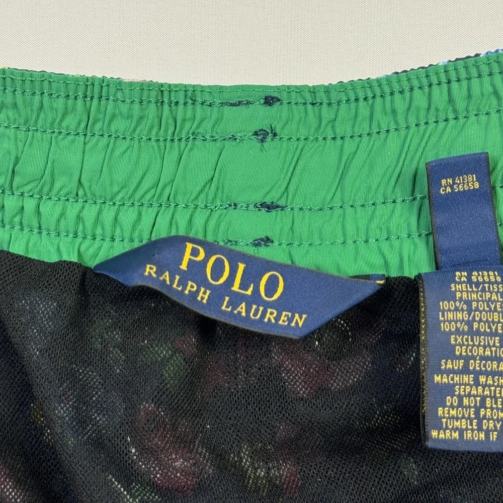 Polo Ralph‎ Lauren Swim Trunks Mens 2XB Big Navy Multi Floral Mesh Lined Shorts